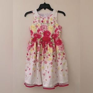 Ashley Ann Formal White Floral-Print Sleeveless A-Line Occasion Dress